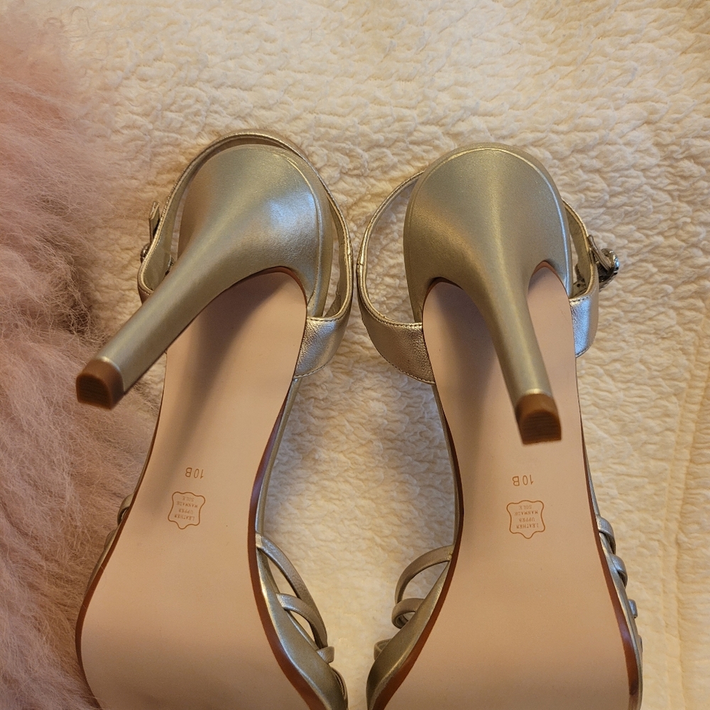 Caparros Gold Metallic Strappy Sandals (Kerry) - Picture 4 of 7
